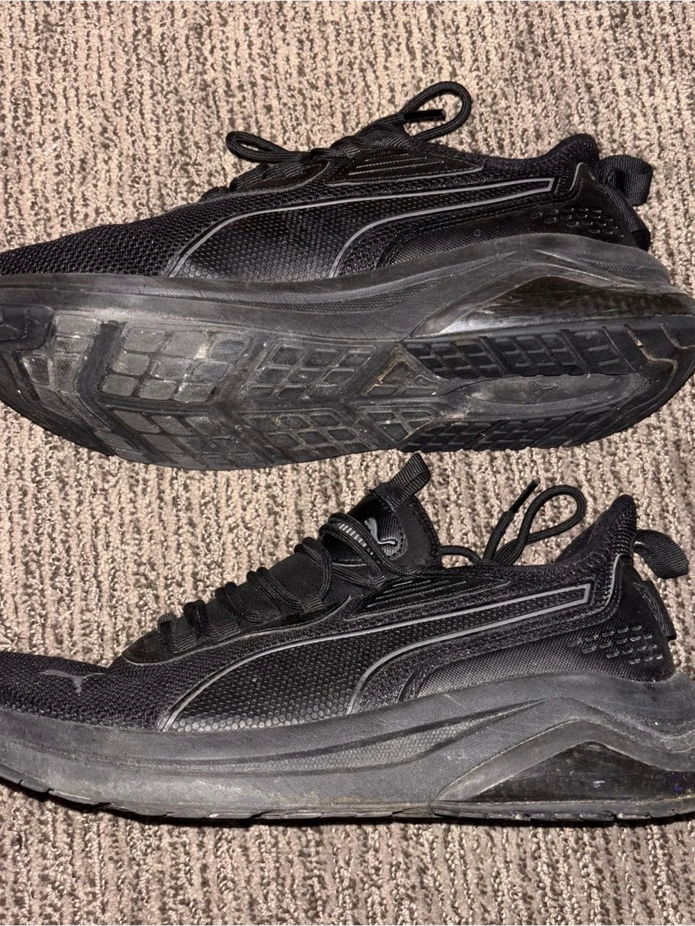 Puma Men's All-Black Mesh Athletic Sneakers